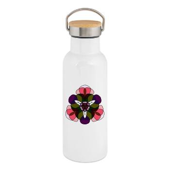 Ornament - Thermal Bottle with Bamboo Lid - white - Right