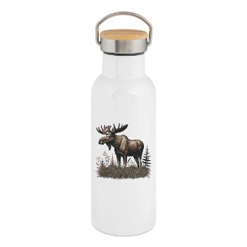 Elk - Thermal Bottle with Bamboo Lid - white - Right