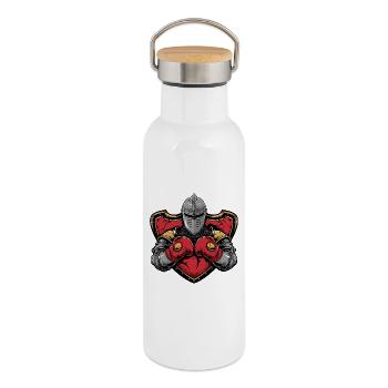 Knight Boxer MMA - Thermal Bottle with Bamboo Lid - white - Right