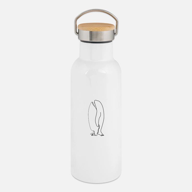 Orca penguin - Thermal Bottle with Bamboo Lid - white