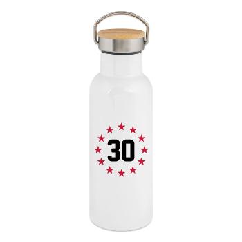 30 years - Thermal Bottle with Bamboo Lid - white - Right