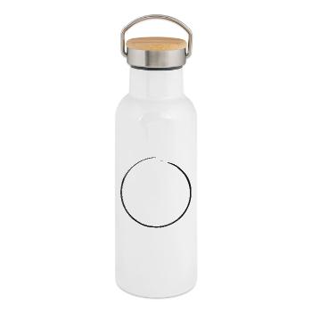 open black circle | Dirty edge - Thermal Bottle with Bamboo Lid - white - Right