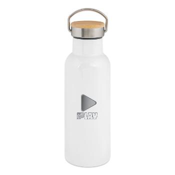 Play - Thermal Bottle with Bamboo Lid - white - Right