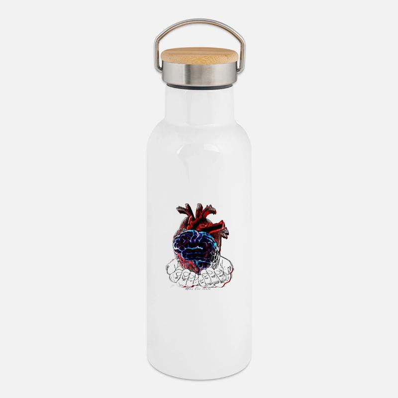 SWEDEN - Thermal Bottle with Bamboo Lid - white