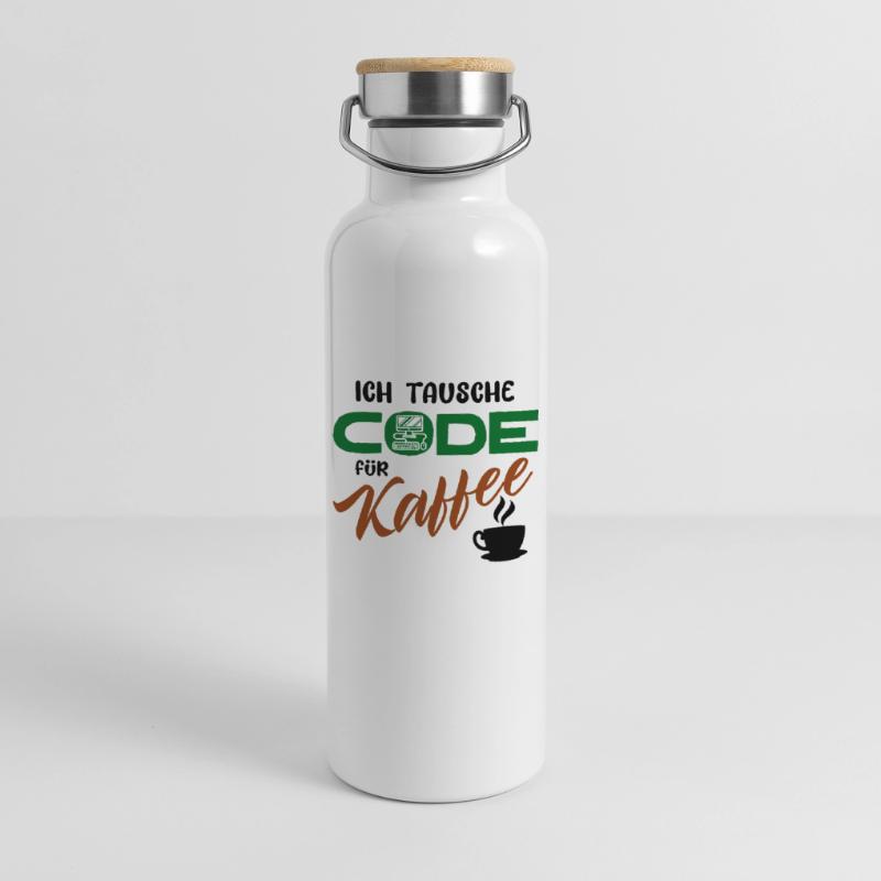Programmer Software Developer Code Thermal Bottle with Bamboo Lid