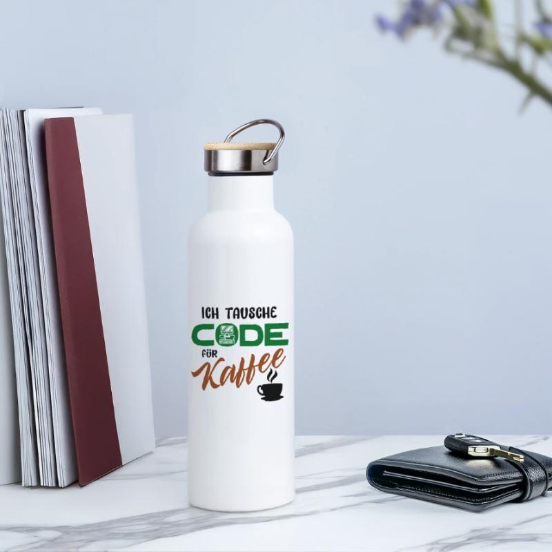 Programmer Software Developer Code Thermal Bottle with Bamboo Lid