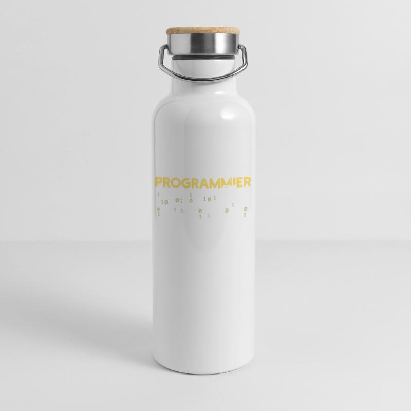 Developer Statement Coden Skripting Webentwickler Thermosflasche mit Bambusdeckel