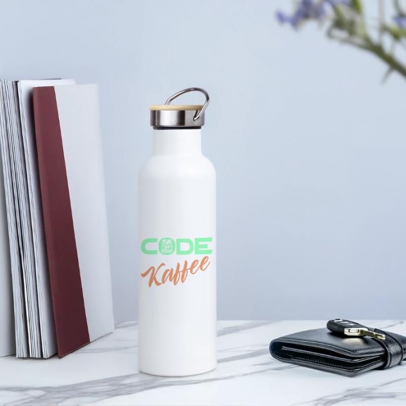 Code Développeur de déclaration Programmeur Ordinateur Gourde isotherme avec bouchon en bambou