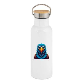 Albatross Colorful Kawaii Cartoon Character Pet - Thermal Bottle with Bamboo Lid - white - Right