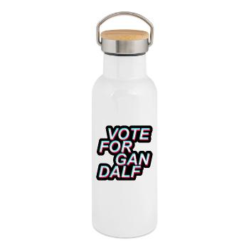 Election, Vote For, America - Thermal Bottle with Bamboo Lid - white - Right