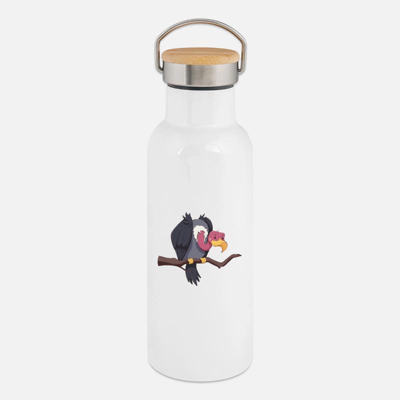 Vulture - Thermal Bottle with Bamboo Lid - white