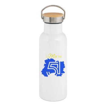 The Marne 51 - Thermal Bottle with Bamboo Lid - white - Right