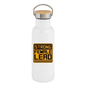 Strong Female Lead Feminismus Empowerment Frauen - Thermosflasche mit Bambusdeckel - Weiß - Rechts