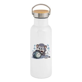 Réveil du matin Chaos Otter - Gourde isotherme avec bouchon en bambou - blanc - Droite
