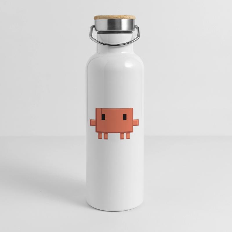 Claude Code Pixel AI Mascot Dev Sticker Gourde isotherme avec bouchon en bambou