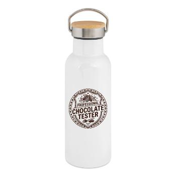 Chocolate Bar Chocolate Bar Baking - Thermal Bottle with Bamboo Lid - white - Right