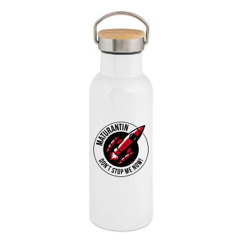 Maturantin (Matura / POS 3C) - Thermosflasche mit Bambusdeckel - Weiß - Rechts