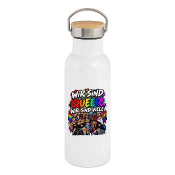 Thermosflasche mit Bambusdeckel