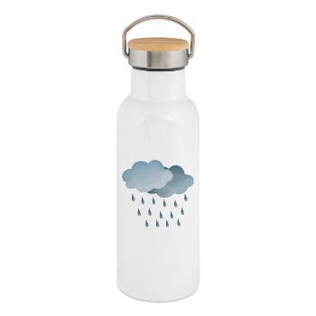 Weather Rain-Clouds Symbol - Thermal Bottle with Bamboo Lid - white - Right