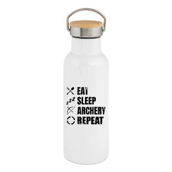 Archery Schedule - Thermal Bottle with Bamboo Lid - white - Right