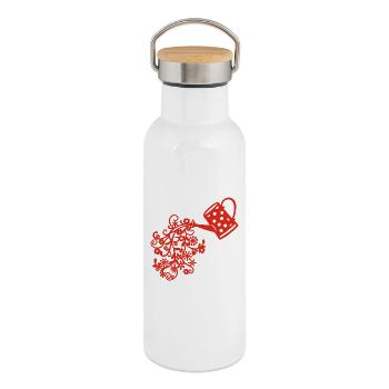 The return of spring (red) - Thermal Bottle with Bamboo Lid - white - Right