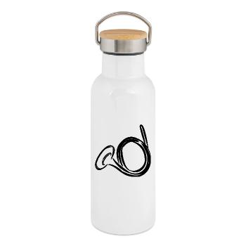 Waldhorn - Thermosflasche mit Bambusdeckel - Weiß - Rechts