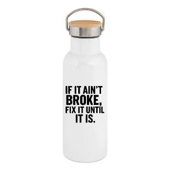 Craftsman sayings for do-it-yourselfers mechanics - Thermal Bottle with Bamboo Lid - white - Right