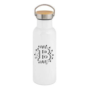 Bitcoin Board Circuit Tech Crypto - Thermal Bottle with Bamboo Lid - white - Right