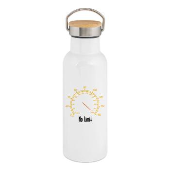 Tacho | No Limit - Thermosflasche mit Bambusdeckel - Weiß - Rechts