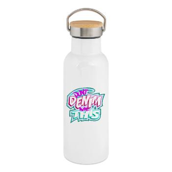 Verwandle mich nicht in Jeans - Thermosflasche mit Bambusdeckel - Weiß - Rechts