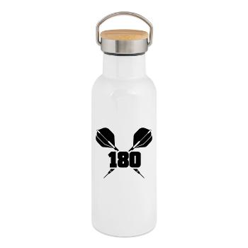 darts 180 - Thermal Bottle with Bamboo Lid - white - Right