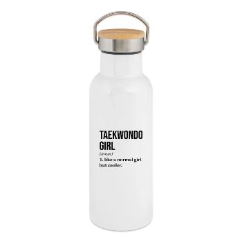 Taekwondo - Thermosflasche mit Bambusdeckel - Weiß - Rechts
