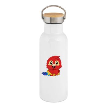 Parrot Red Macaw - Thermal Bottle with Bamboo Lid - white - Right