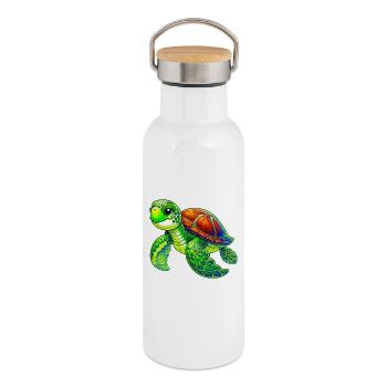 Turtle - Thermal Bottle with Bamboo Lid - white - Right