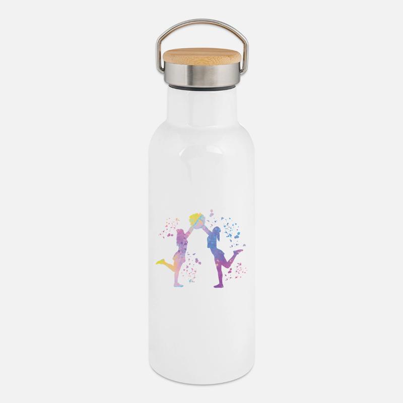Cheerleader Cheer Mom Cheerleading - Thermosflasche mit Bambusdeckel - Weiß