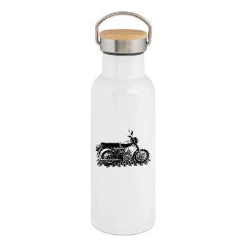 S51 - DDR-Motorräder - Thermosflasche mit Bambusdeckel - Weiß - Rechts