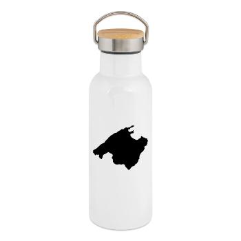 Malle Umriss - Thermosflasche mit Bambusdeckel - Weiß - Rechts