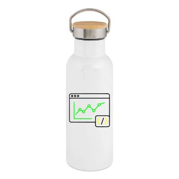 Web Analyse Chart Coding Browser Vektor - Thermosflasche mit Bambusdeckel - Weiß - Rechts
