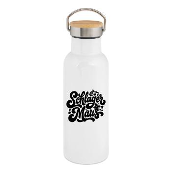 Schlager Maus - Schlagermaus - Schlagermusik - Thermal Bottle with Bamboo Lid - white - Right