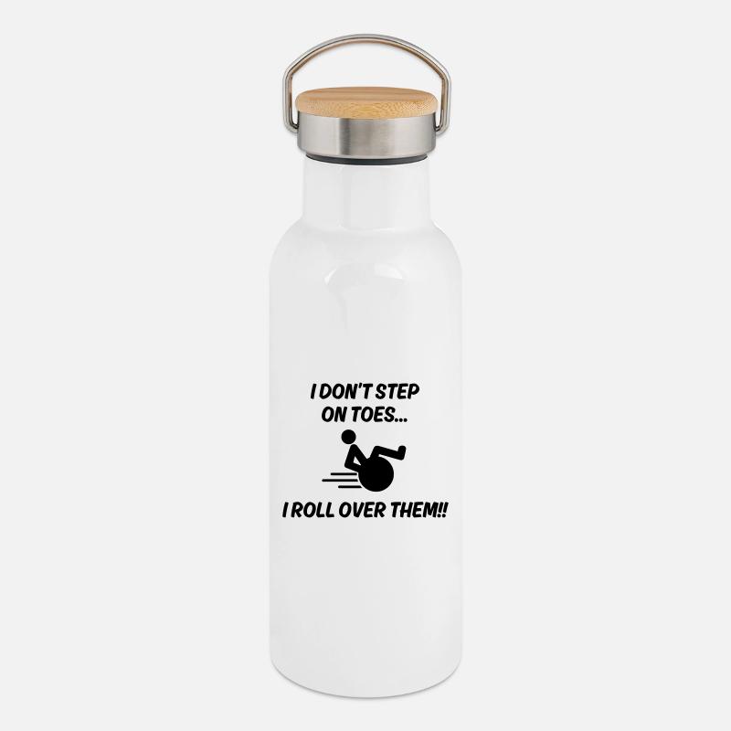 I don't stand on tiptoes. I roll over it # - Thermal Bottle with Bamboo Lid - white