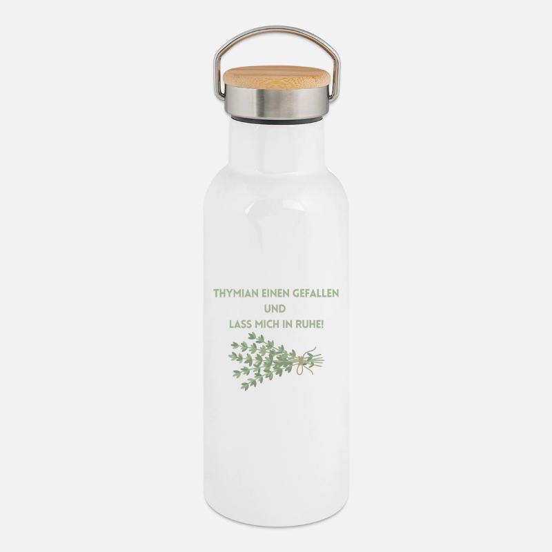 Un service et laisse-moi tranquille ! - Gourde isotherme avec bouchon en bambou - blanc