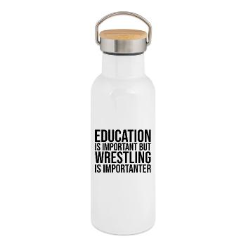Ringen - Thermosflasche mit Bambusdeckel - Weiß - Rechts