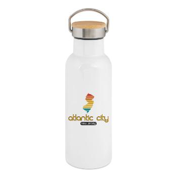Atlantic City - New Jersey - United States America - Thermosflasche mit Bambusdeckel - Weiß - Rechts