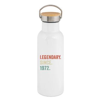 legendär seit 1972 - Thermosflasche mit Bambusdeckel - Weiß - Rechts
