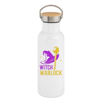 Halloween Gender Reveal - Thermosflasche mit Bambusdeckel - Weiß - Rechts