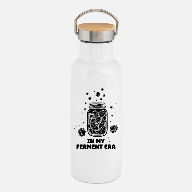 In My Ferment Era Einmachglas - Thermosflasche mit Bambusdeckel - Weiß
