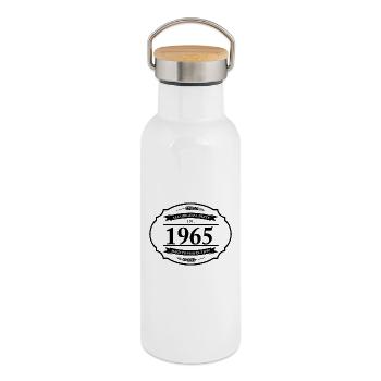 All original parts 1965 - Thermal Bottle with Bamboo Lid - white - Right