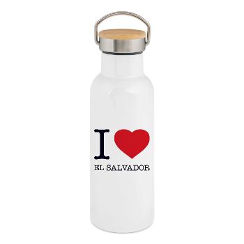 I LOVE EL SALVADOR - Thermal Bottle with Bamboo Lid - white - Right