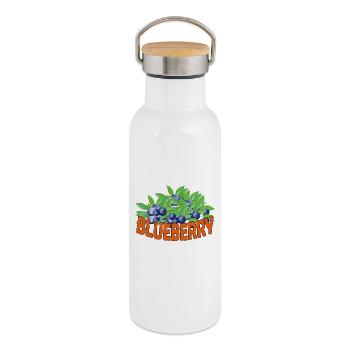 Blueberry - Thermal Bottle with Bamboo Lid - white - Right