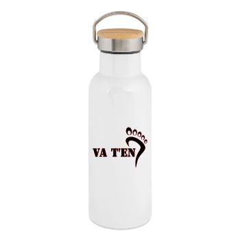 GEHEN SIE WEG - Thermosflasche mit Bambusdeckel - Weiß - Rechts